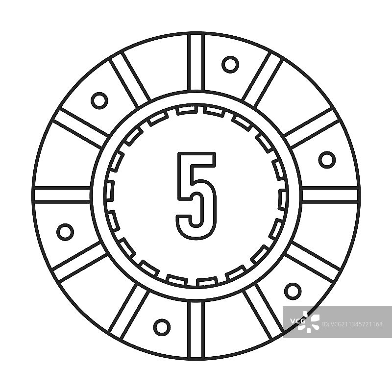 赌场筹码轮廓图标图片素材