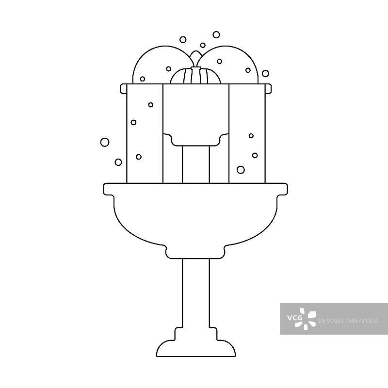喷泉水流轮廓图标图片素材