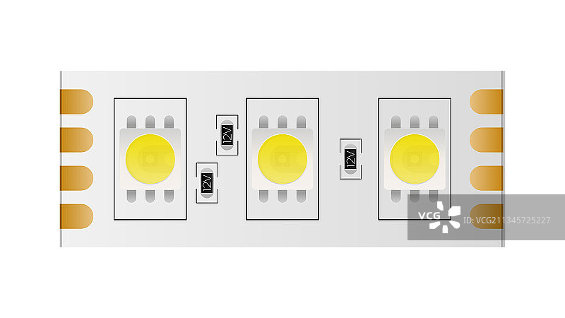 白色背景上的LED灯带图片素材