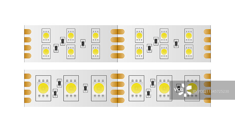 白色背景上的LED灯带图片素材