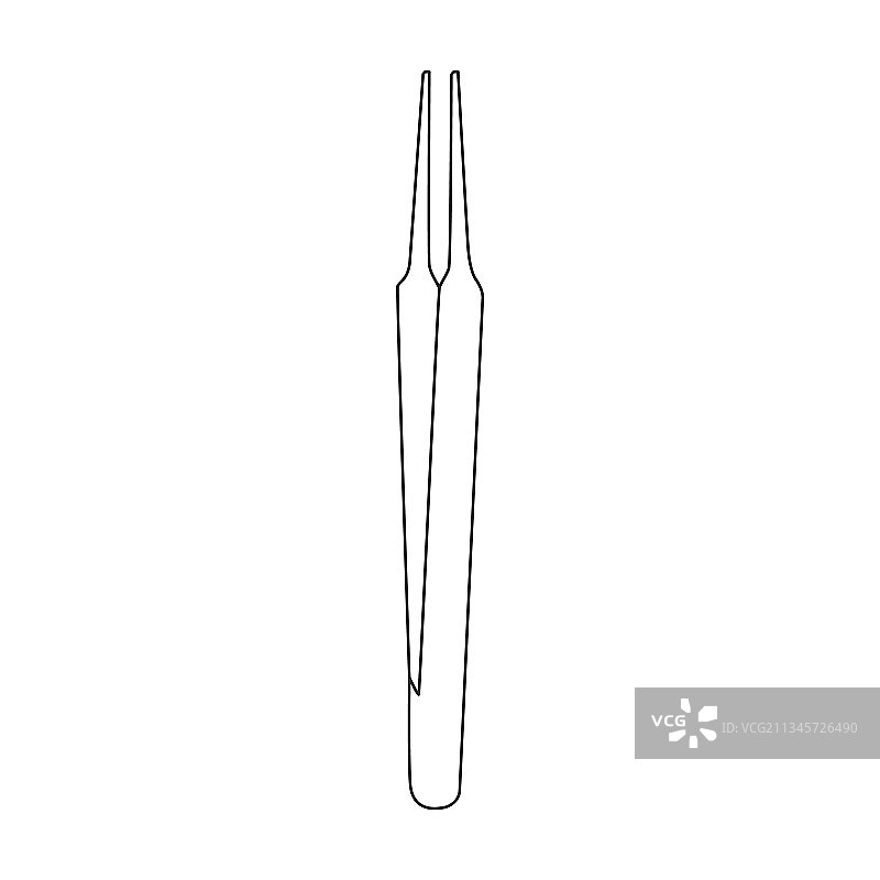 医疗器械镊子轮廓图标图片素材