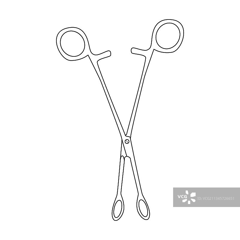 医疗器械镊子轮廓图标图片素材