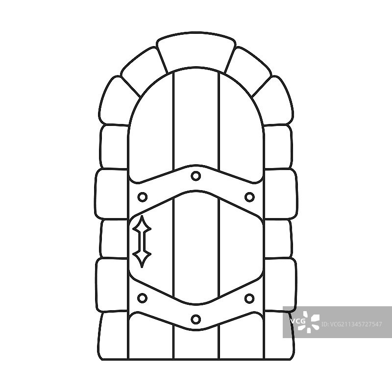 中世纪门轮廓图标图片素材