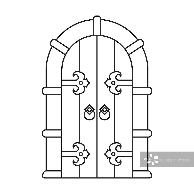 中世纪门轮廓图标图片素材