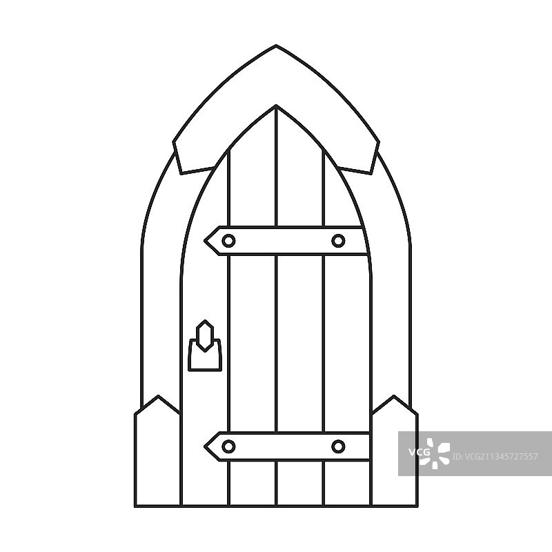 中世纪门轮廓图标图片素材