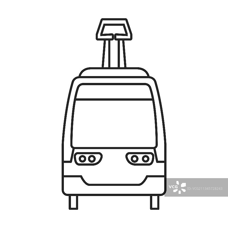 有轨电车轮廓图标图片素材