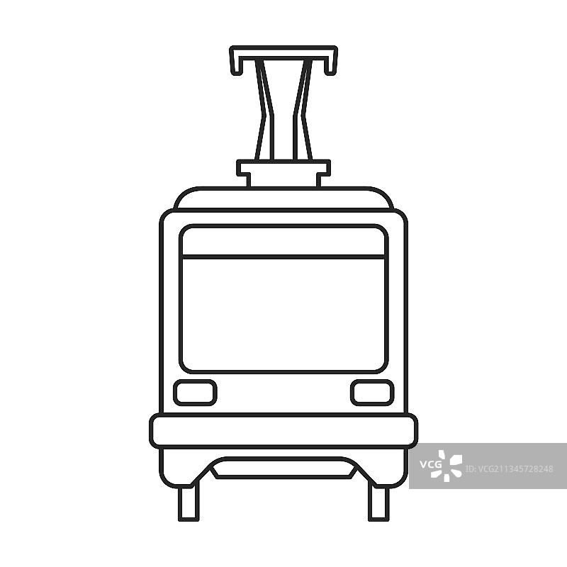 有轨电车轮廓图标图片素材