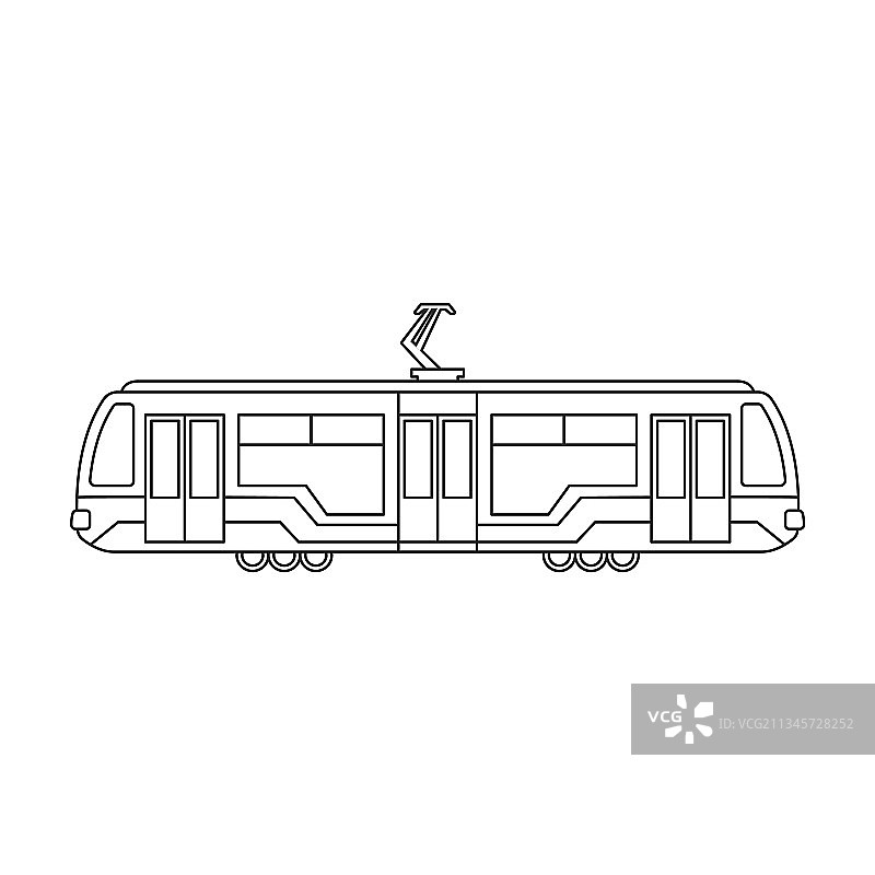 有轨电车轮廓图标图片素材