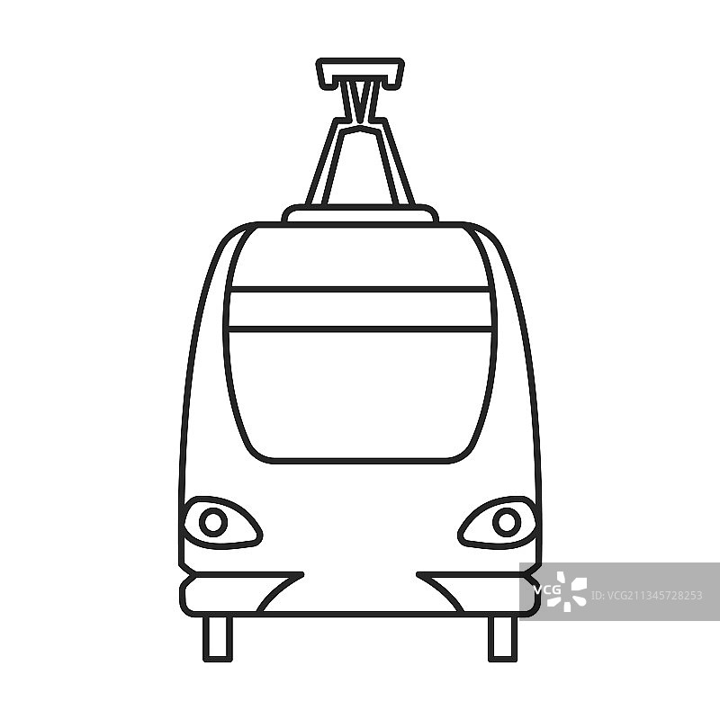有轨电车轮廓图标图片素材