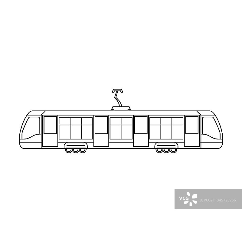 有轨电车轮廓图标图片素材