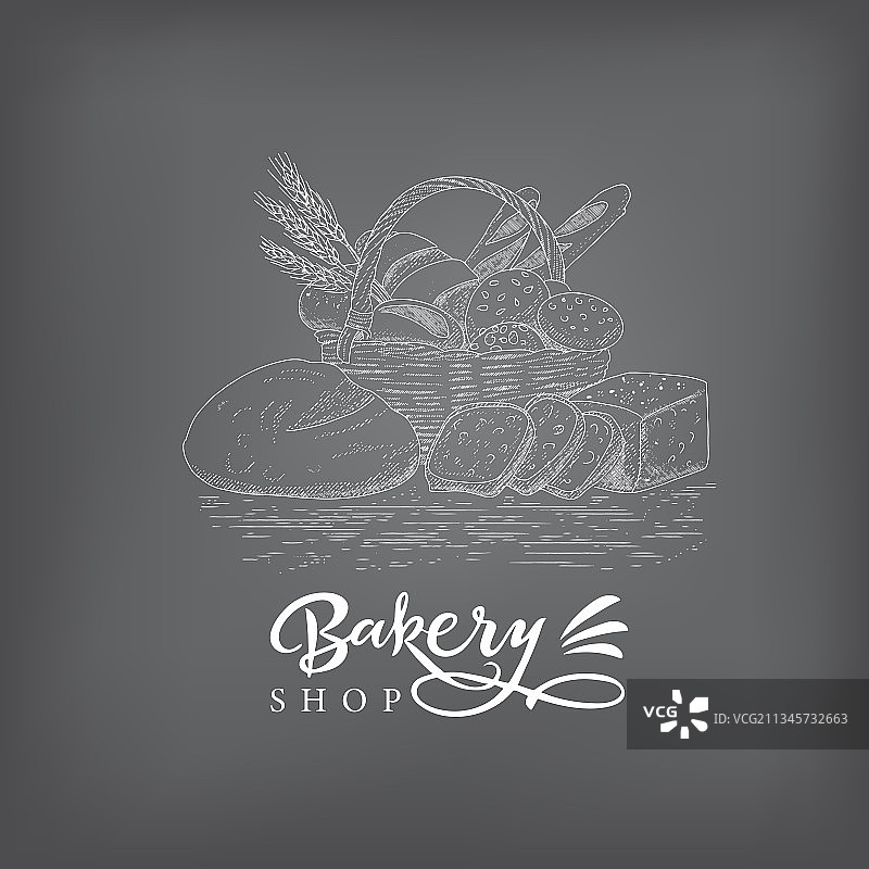 雕刻风格的烘焙坊标志图片素材