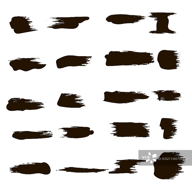 白色背景上的不同黑色笔触图片素材