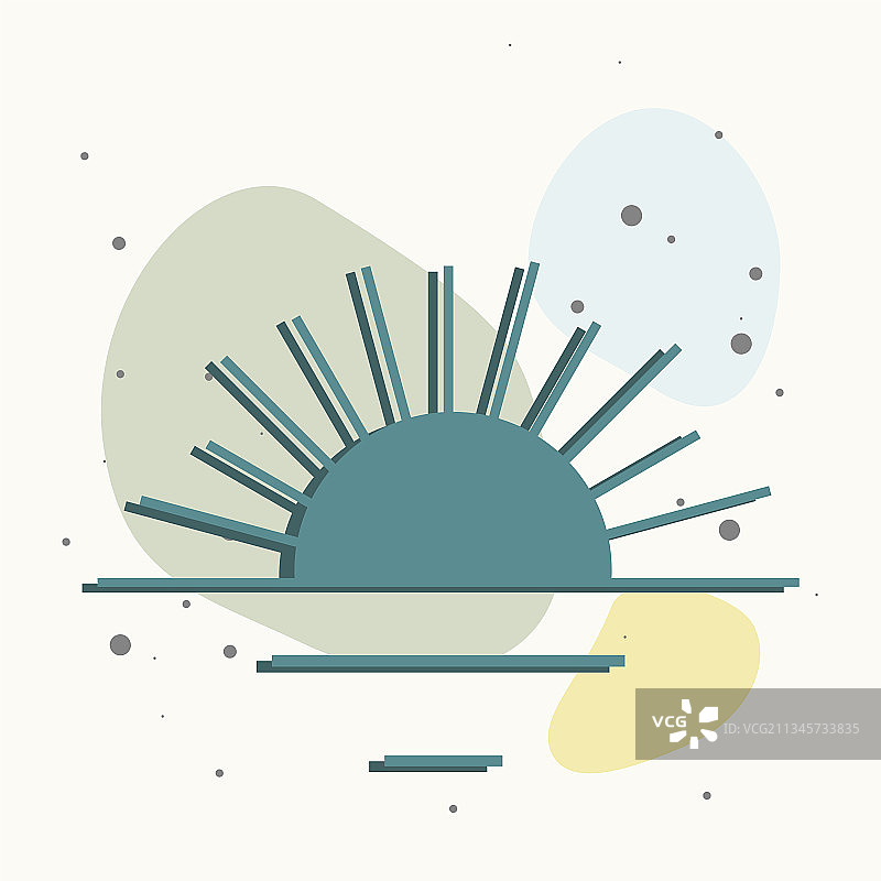 彩色日落日出符号图标图片素材