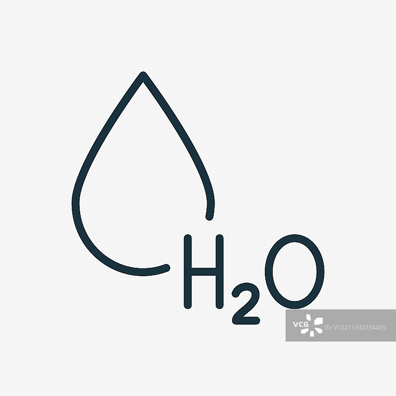 H2O线条图标水滴线性图标图片素材