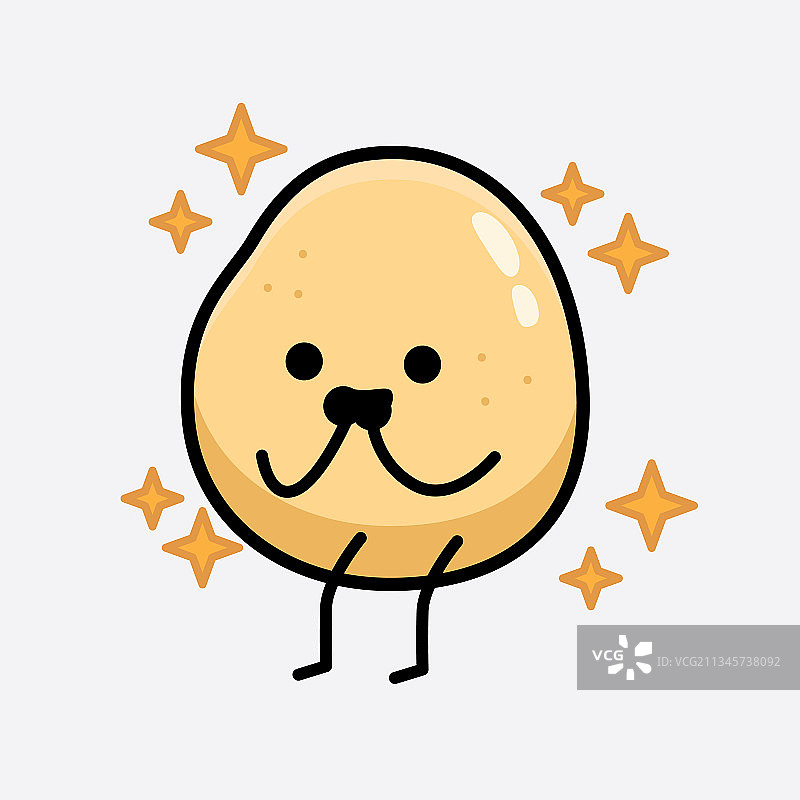 可爱脸简约身体土豆卡通形象图片素材