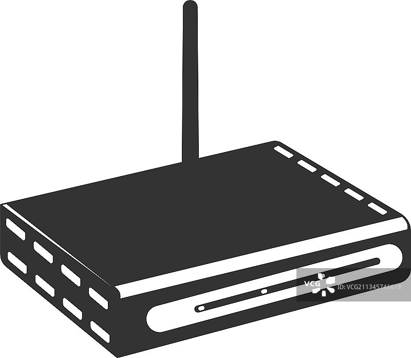 扁平黑色路由器图标图片素材