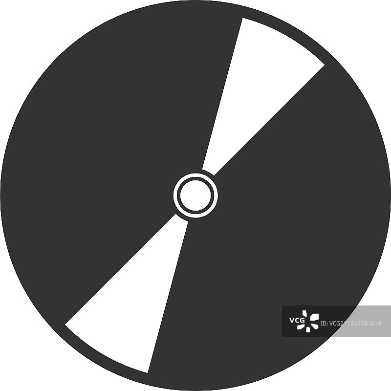 扁平风黑色圆形磁盘图标图片素材