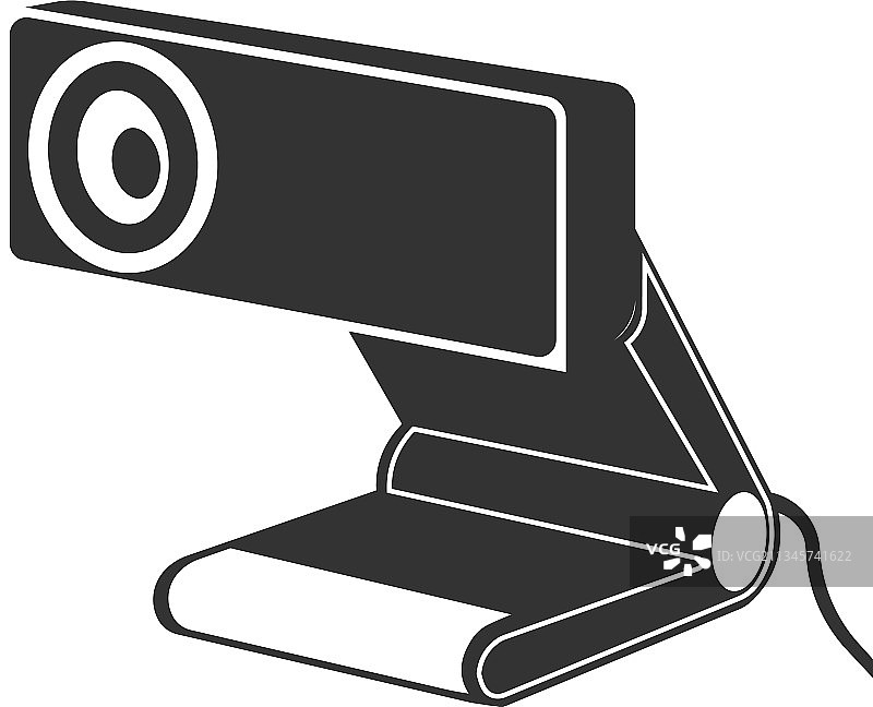 视频用扁平黑色网络摄像头图标图片素材