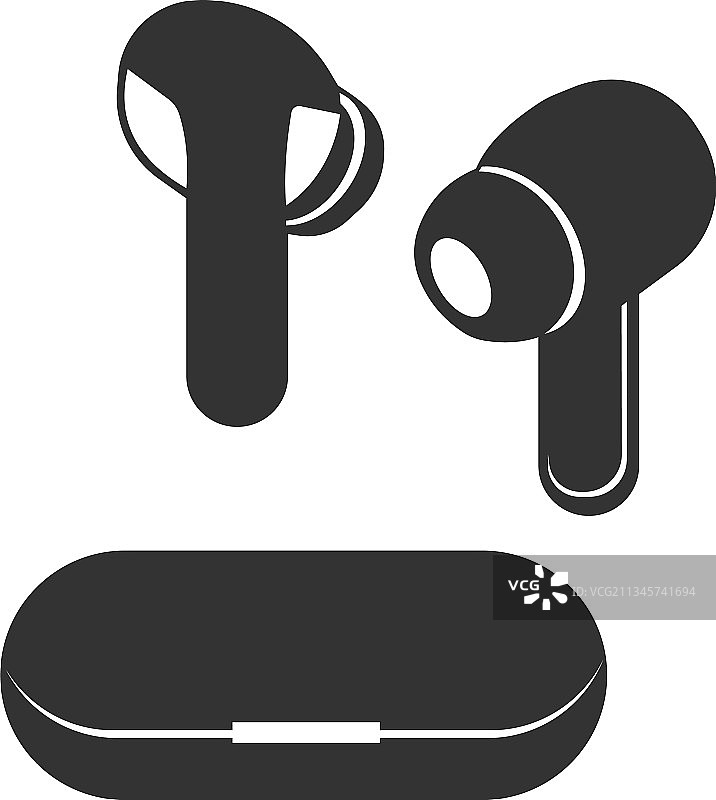 黑色无线耳机图标图片素材