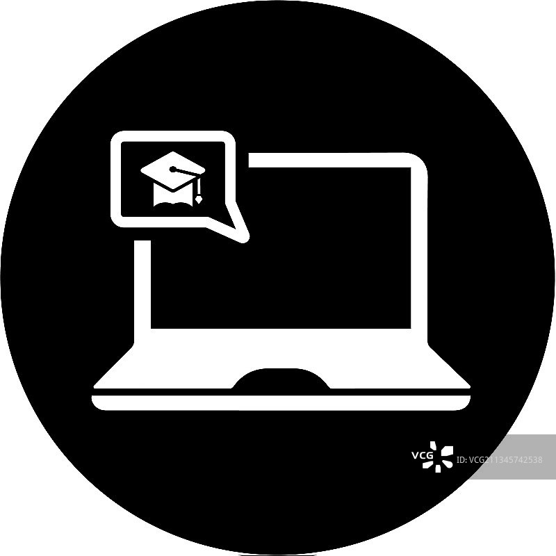 在线教育在线学习黑色图标图片素材