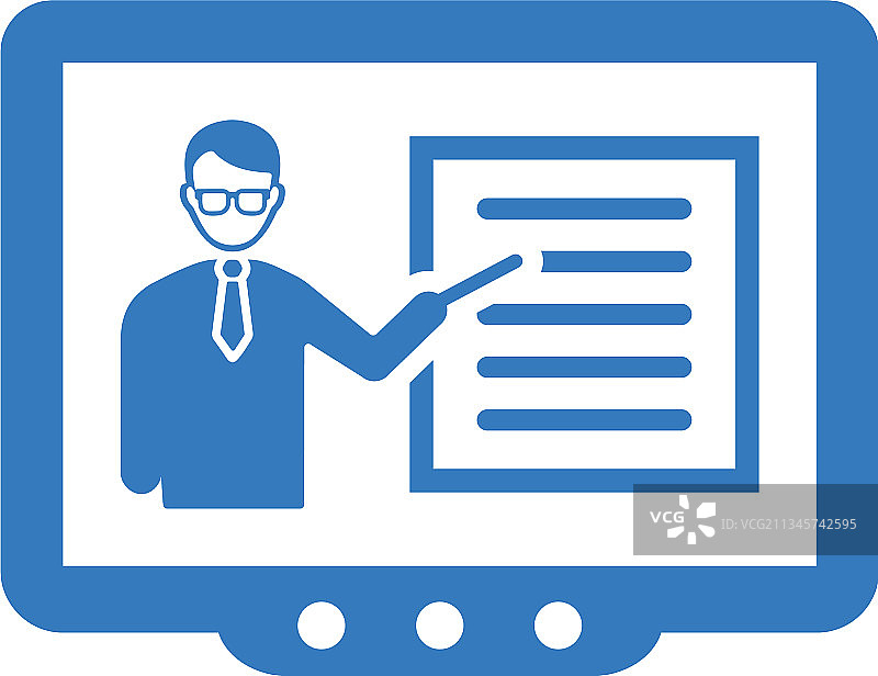 蓝色智能课堂在线图标设计图片素材