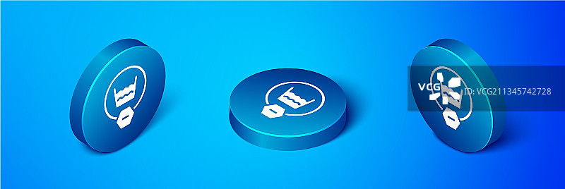 2.5D蓝色背景上的轻柔洗涤图标图片素材