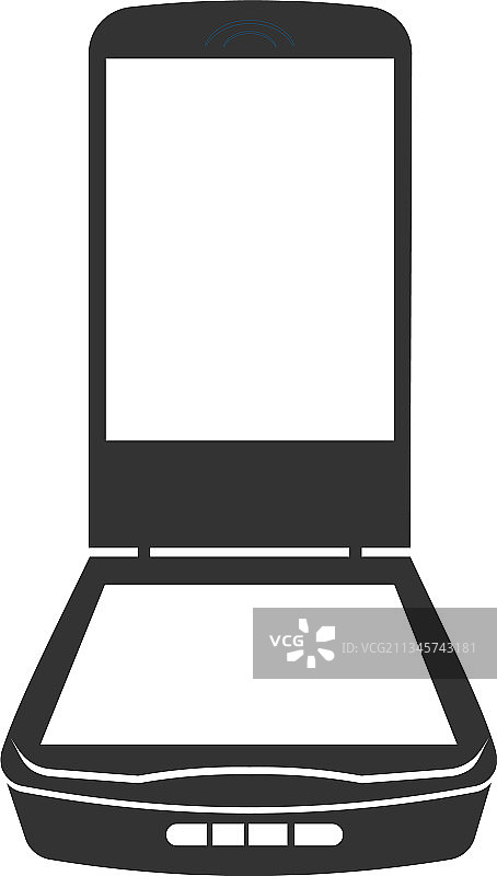 扁平黑色扫描仪图标图片素材