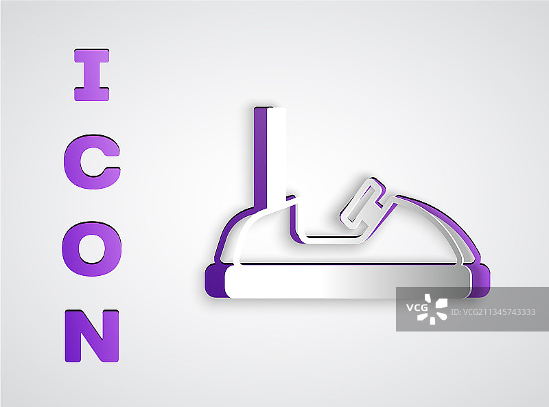 灰色背景上的剪纸碰碰车图标图片素材