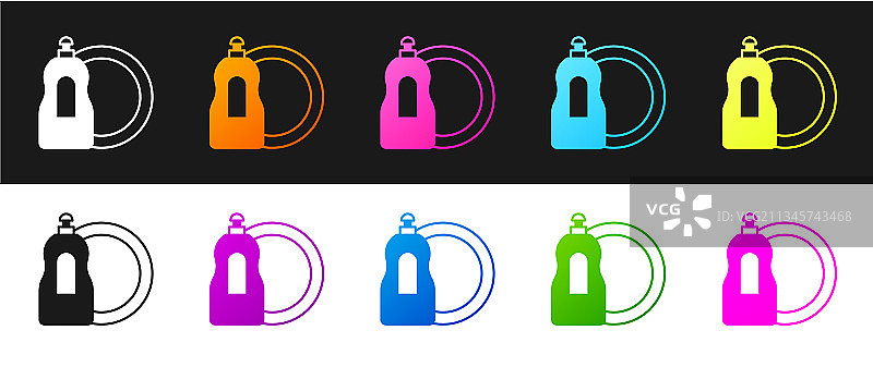 洗洁精瓶子和盘子图标图片素材