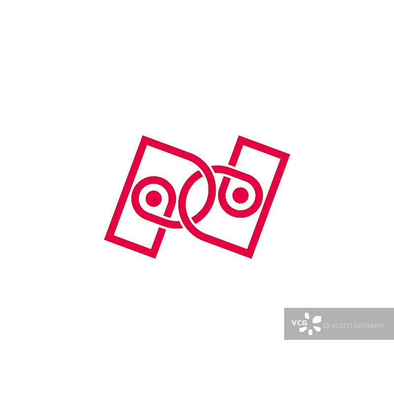 字母PD链接无限线条标志图片素材