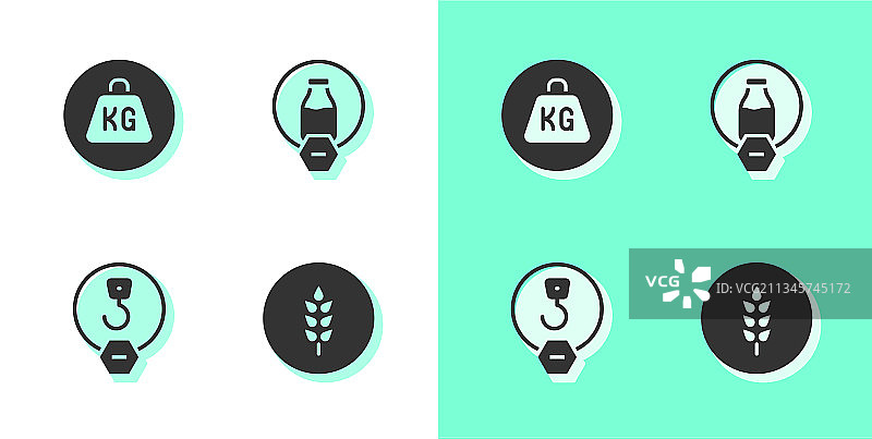 小麦重量工业钩和乳糖套装图片素材