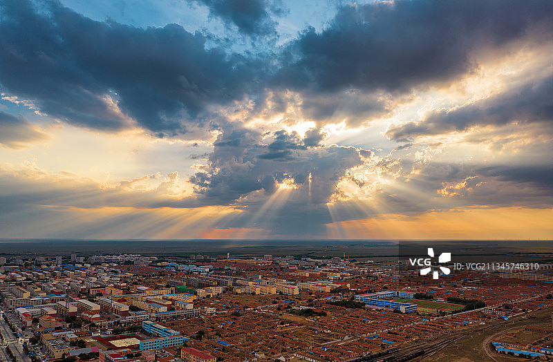 航拍锡林郭勒苏尼特右旗赛汗塔拉风光图片素材