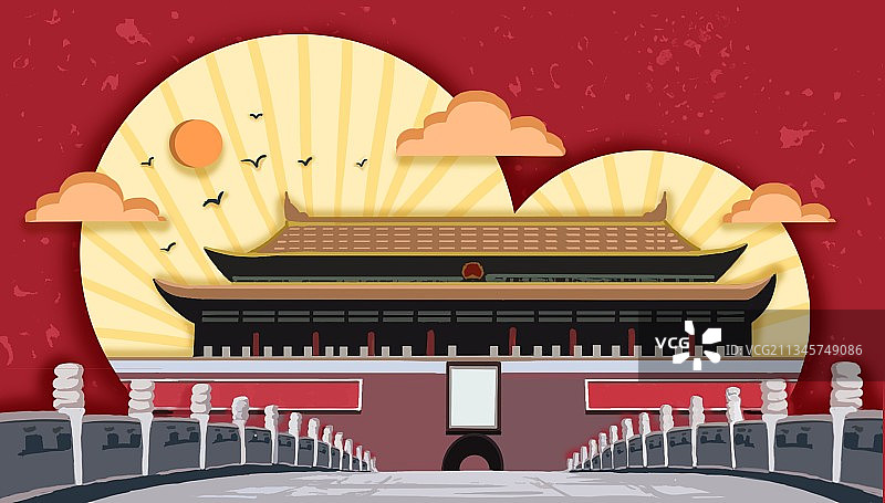 国庆快乐插图图片素材