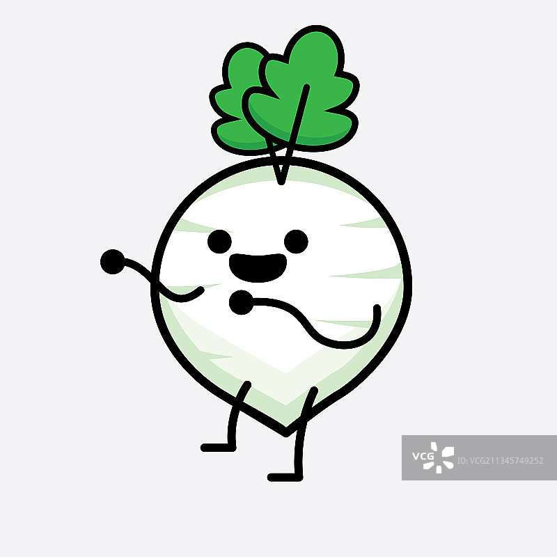 可爱的白萝卜角色图片素材
