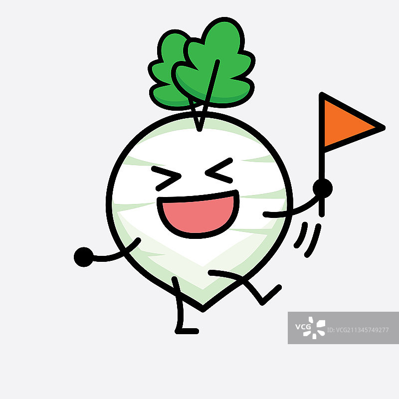 可爱的白萝卜角色图片素材