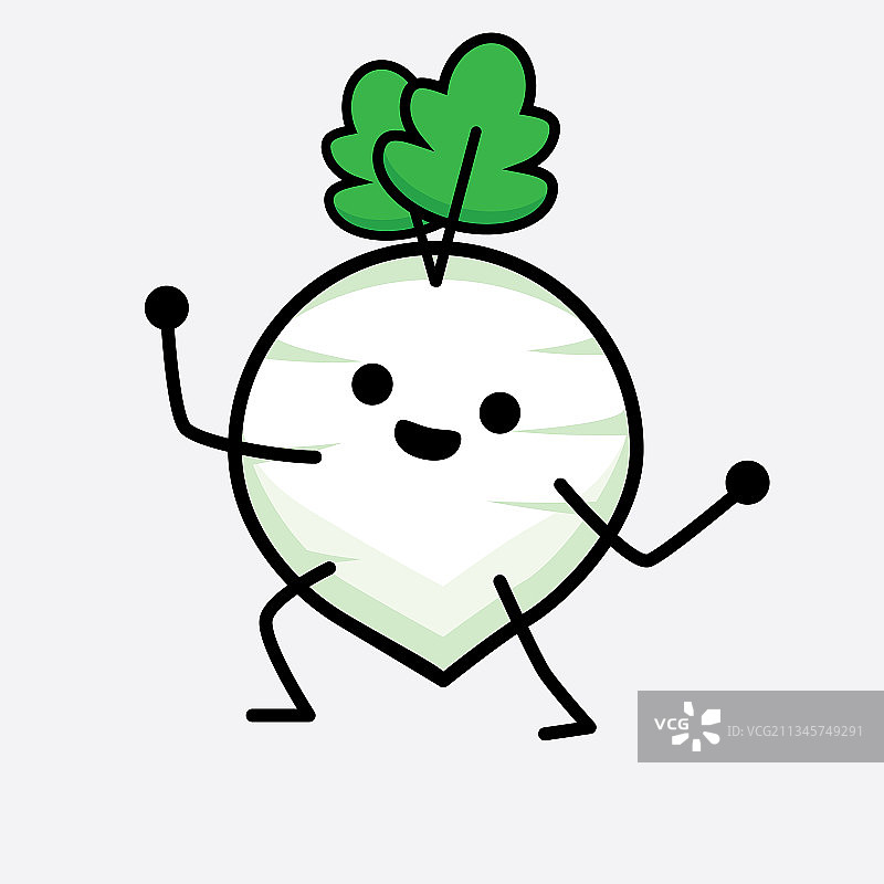 可爱的白萝卜角色图片素材