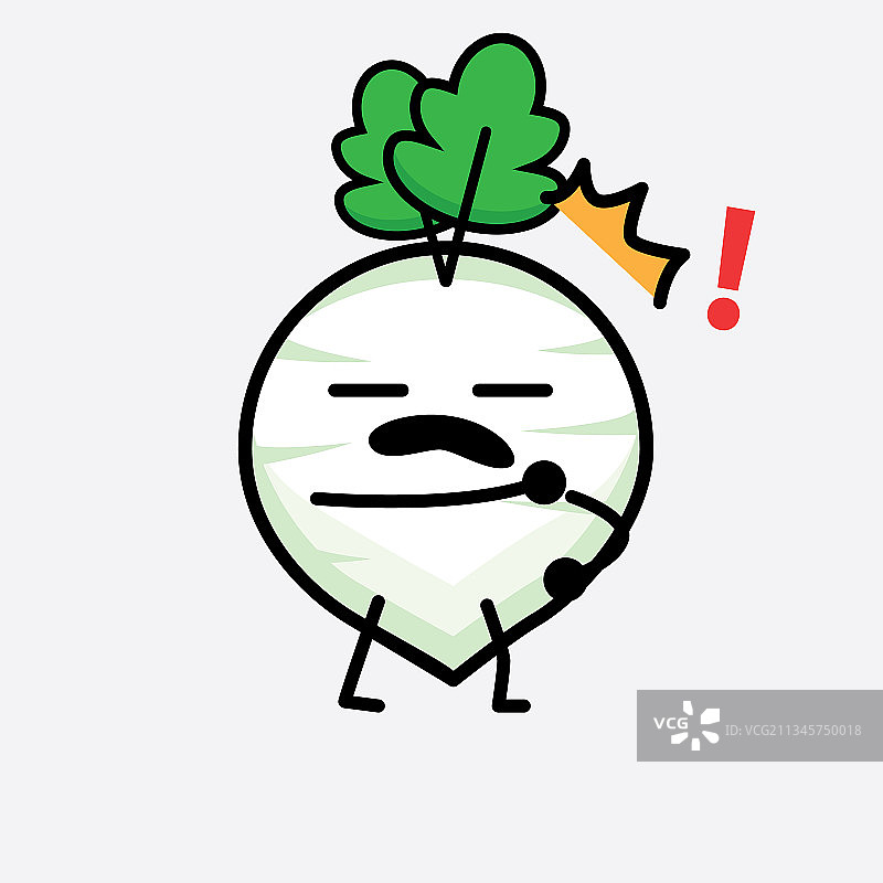 可爱的白萝卜角色图片素材