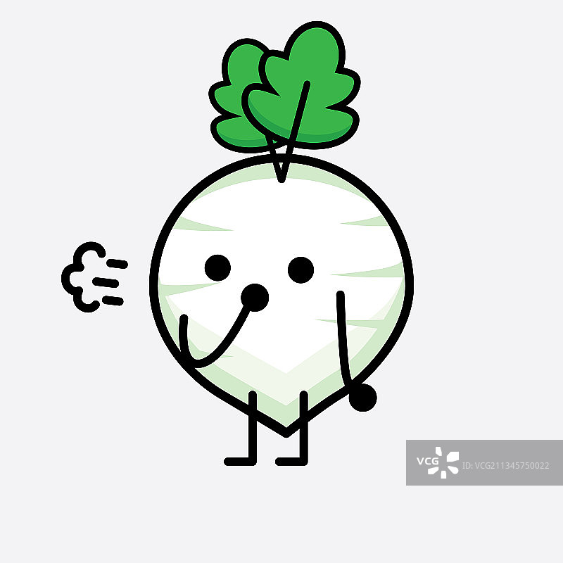 可爱的白萝卜角色图片素材