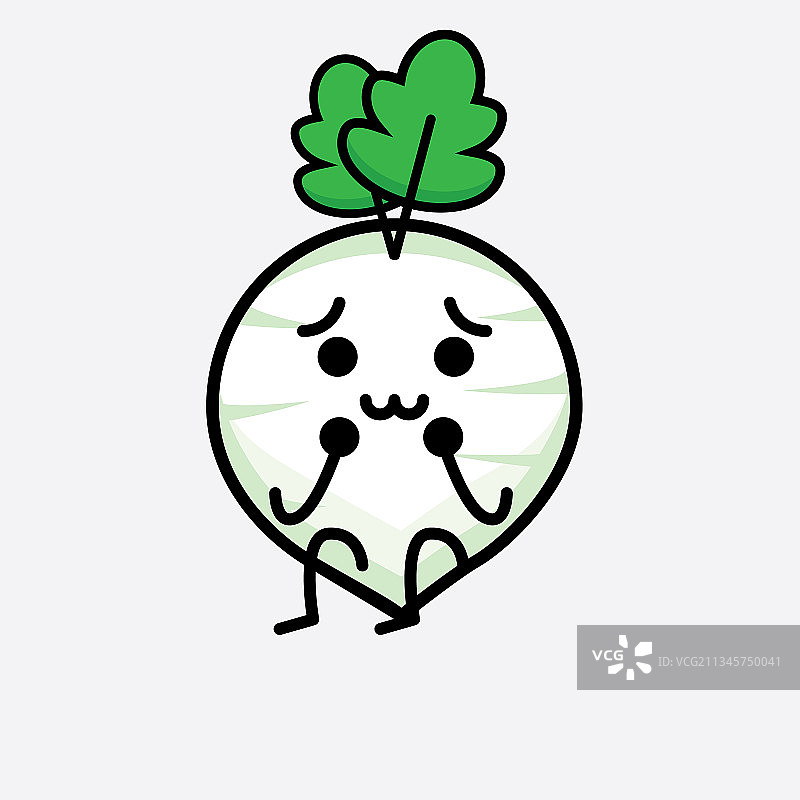可爱的白萝卜角色图片素材