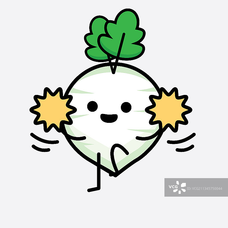 可爱的白萝卜角色图片素材