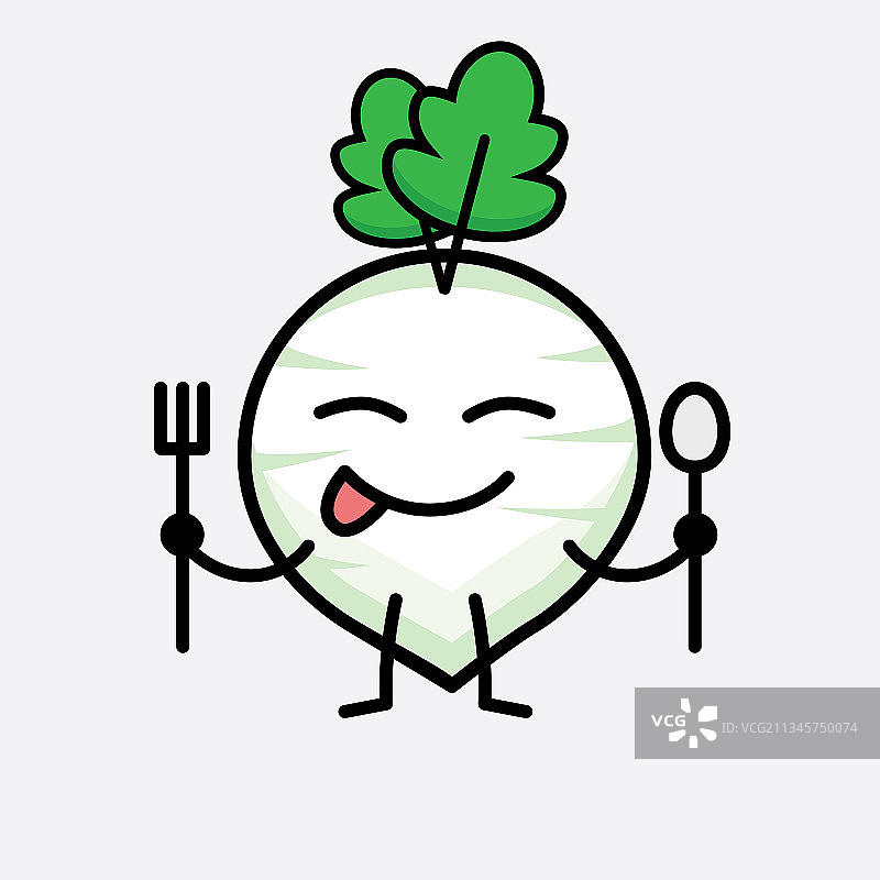 可爱的白萝卜角色图片素材