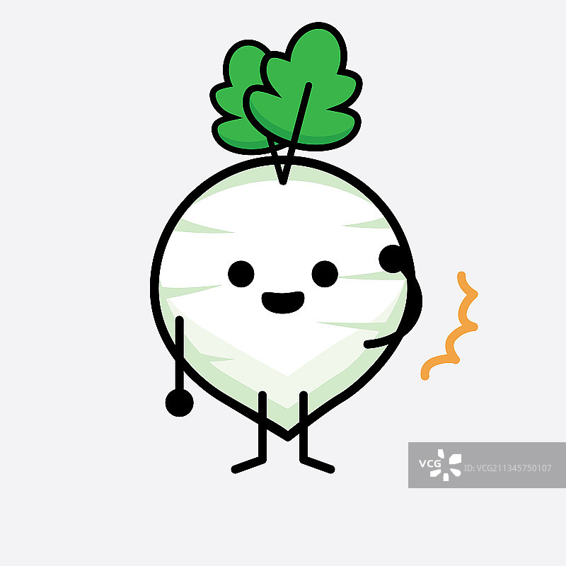 可爱的白萝卜角色图片素材