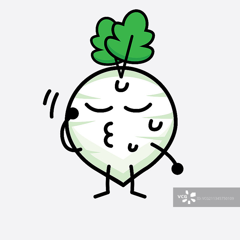 可爱的白萝卜角色图片素材