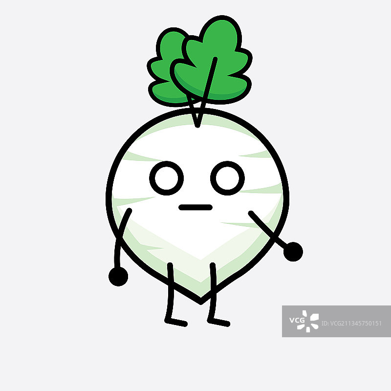 可爱的白萝卜角色图片素材
