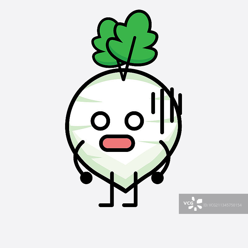 可爱的白萝卜角色图片素材