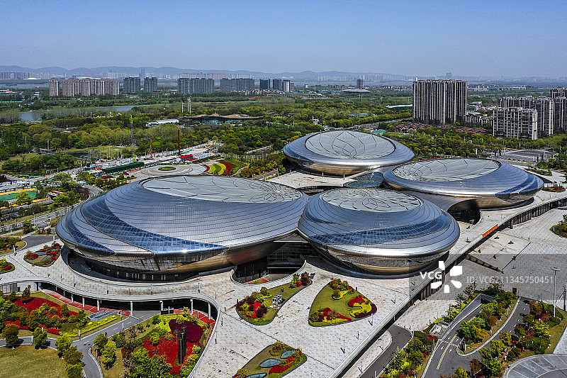 鸟瞰江苏大剧院图片素材