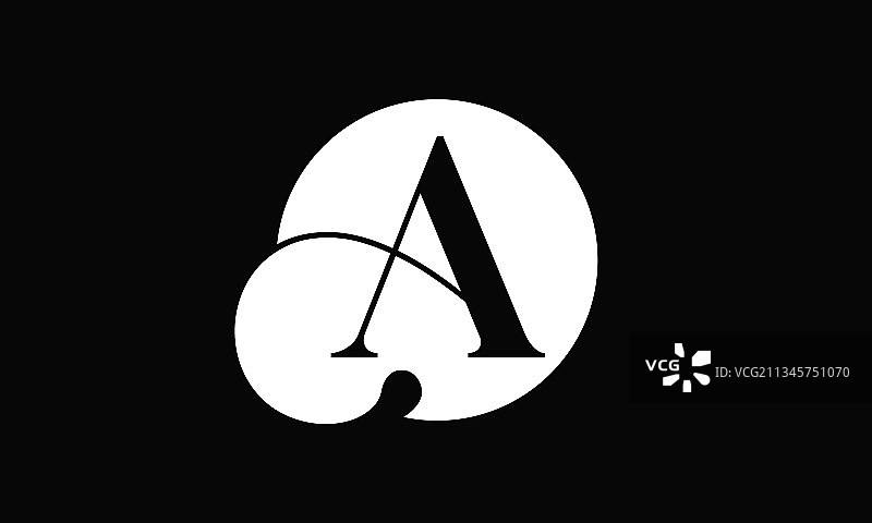 首字母A黑色搭配白色图片素材