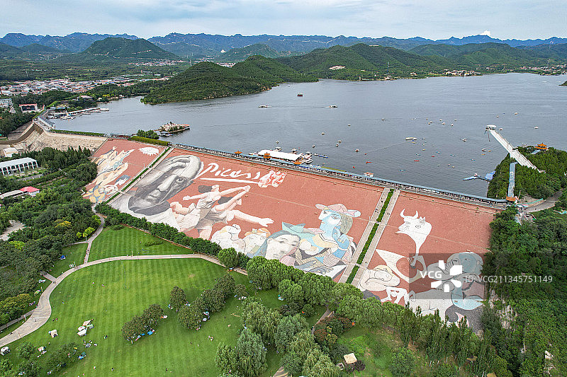 北京市平谷区金海湖景区航拍图片素材