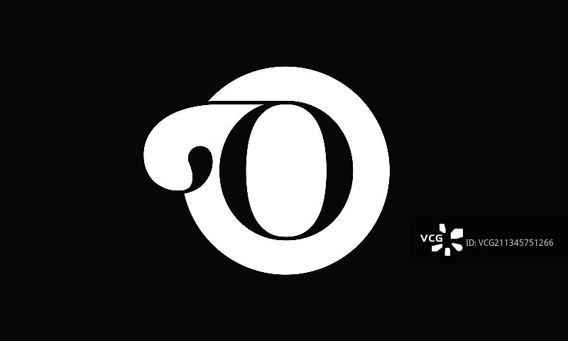 initial O字母黑色与白色图片素材