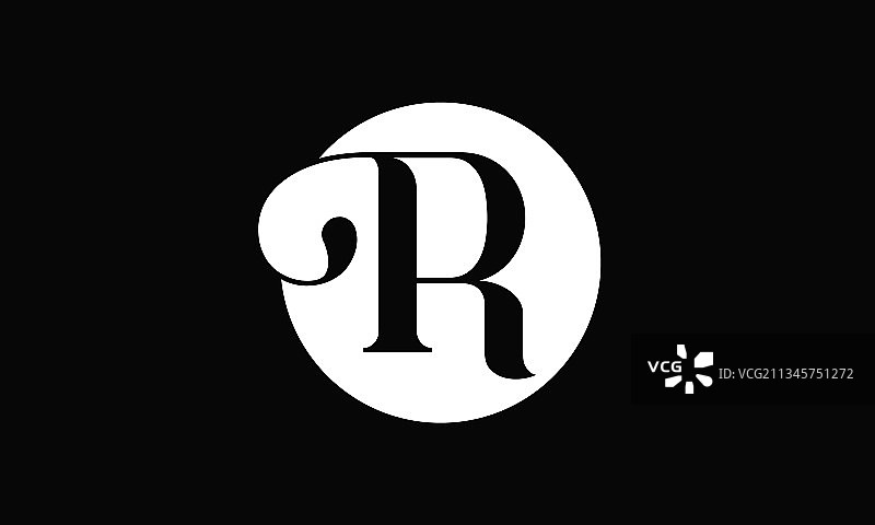 白色背景黑色R字母图片素材